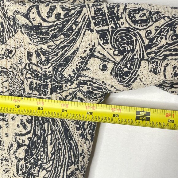 Vintage 100% Silk Quilted Jacket L (14) Paisley Print Lightweight Artsy Boho - Picture 7 of 8
